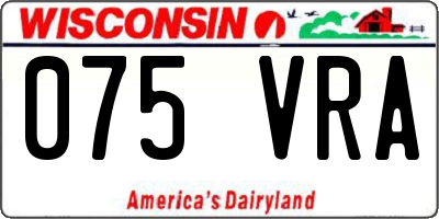 WI license plate 075VRA