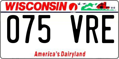 WI license plate 075VRE