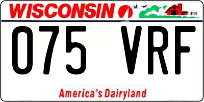 WI license plate 075VRF