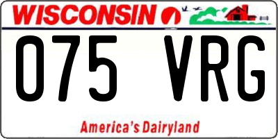 WI license plate 075VRG
