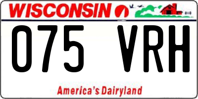 WI license plate 075VRH