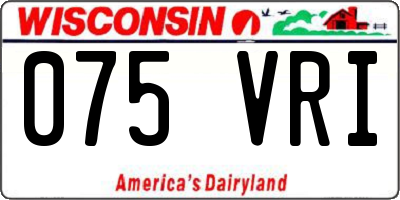 WI license plate 075VRI
