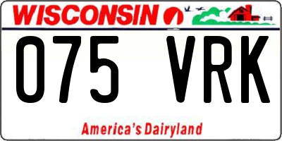 WI license plate 075VRK