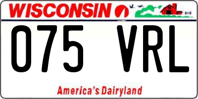 WI license plate 075VRL