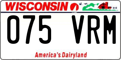 WI license plate 075VRM