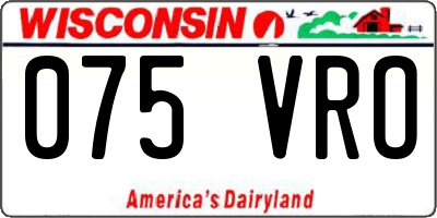 WI license plate 075VRO