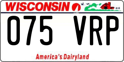 WI license plate 075VRP