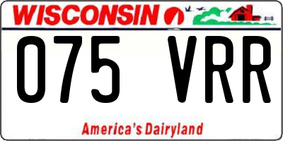 WI license plate 075VRR