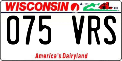 WI license plate 075VRS