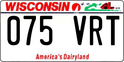 WI license plate 075VRT