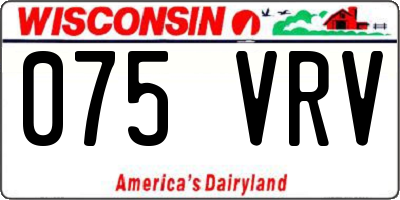 WI license plate 075VRV