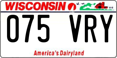 WI license plate 075VRY