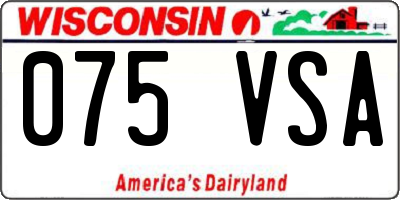 WI license plate 075VSA