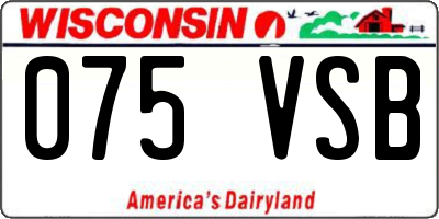 WI license plate 075VSB