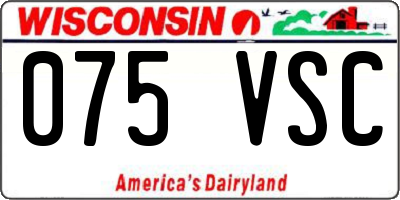 WI license plate 075VSC