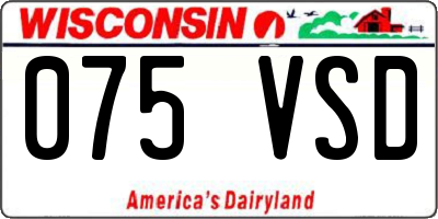 WI license plate 075VSD