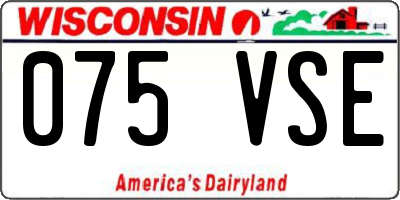 WI license plate 075VSE