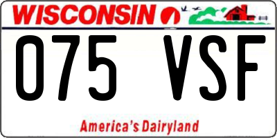 WI license plate 075VSF