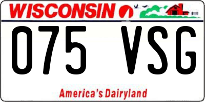 WI license plate 075VSG