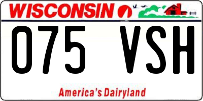 WI license plate 075VSH