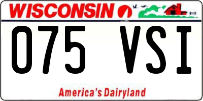 WI license plate 075VSI