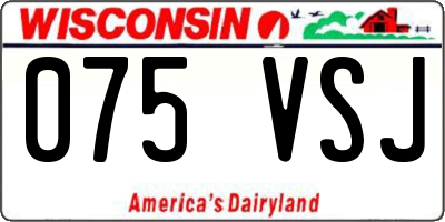 WI license plate 075VSJ