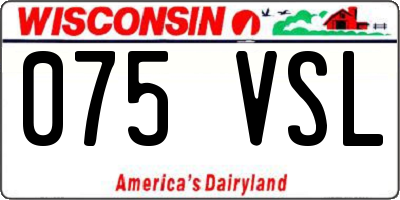 WI license plate 075VSL