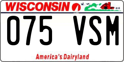 WI license plate 075VSM