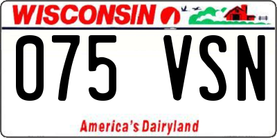 WI license plate 075VSN