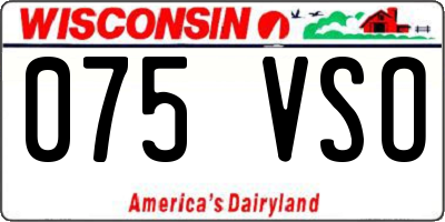 WI license plate 075VSO