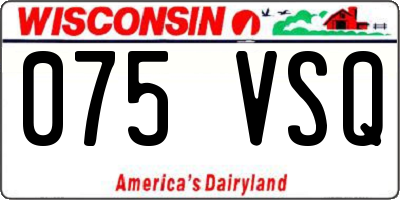 WI license plate 075VSQ