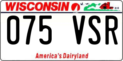 WI license plate 075VSR