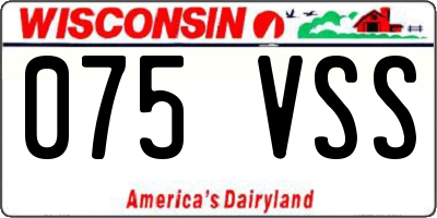 WI license plate 075VSS