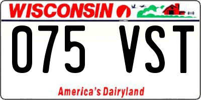 WI license plate 075VST
