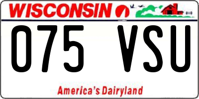 WI license plate 075VSU