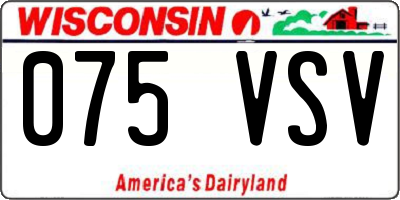 WI license plate 075VSV