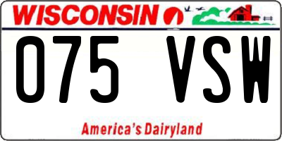 WI license plate 075VSW