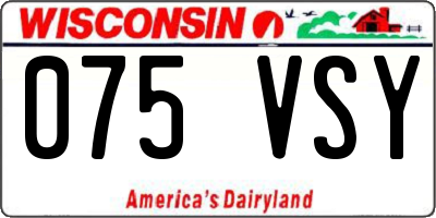 WI license plate 075VSY