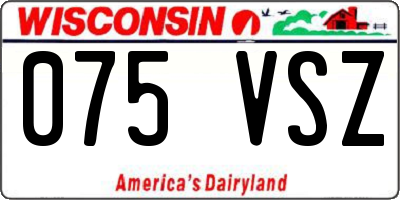 WI license plate 075VSZ