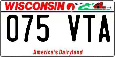 WI license plate 075VTA