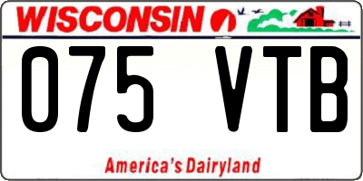 WI license plate 075VTB