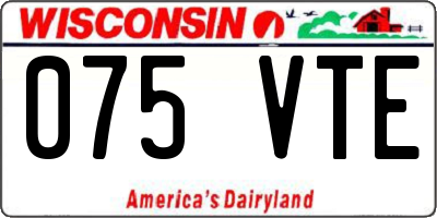 WI license plate 075VTE