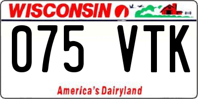 WI license plate 075VTK