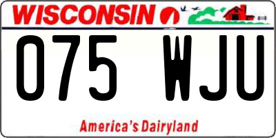 WI license plate 075WJU