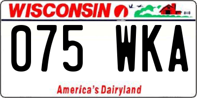 WI license plate 075WKA