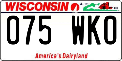 WI license plate 075WKO