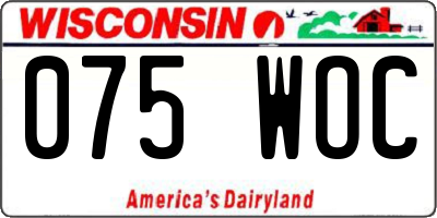WI license plate 075WOC