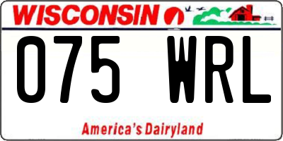 WI license plate 075WRL