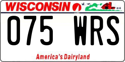 WI license plate 075WRS