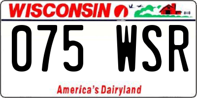 WI license plate 075WSR